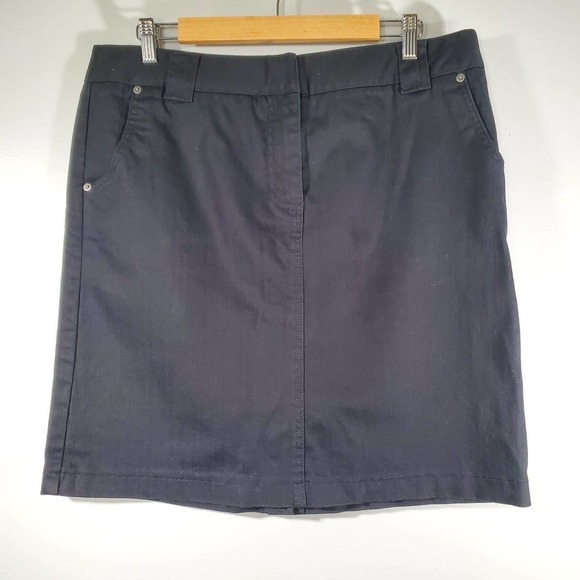 Kenneth Cole Reaction Denim Mini Skirt Black Size 14 - Picture 9 of 9